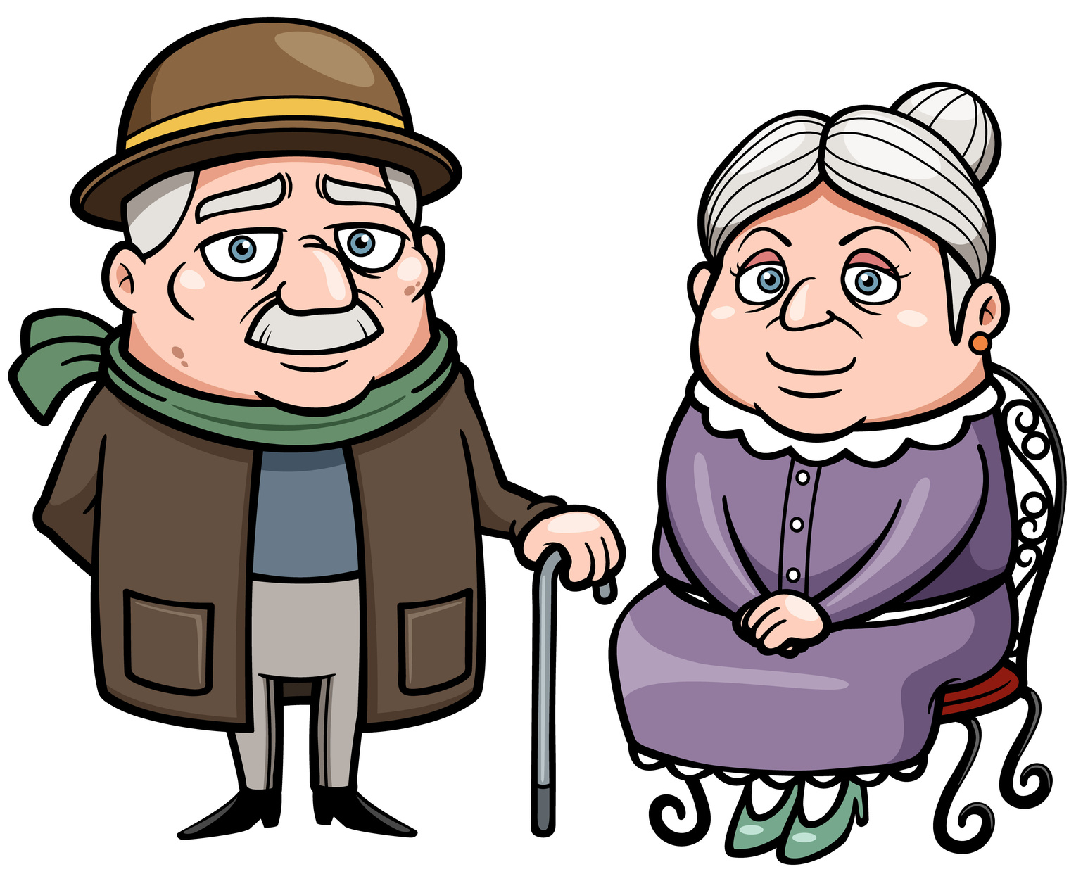 Vector illustration of Senior couple