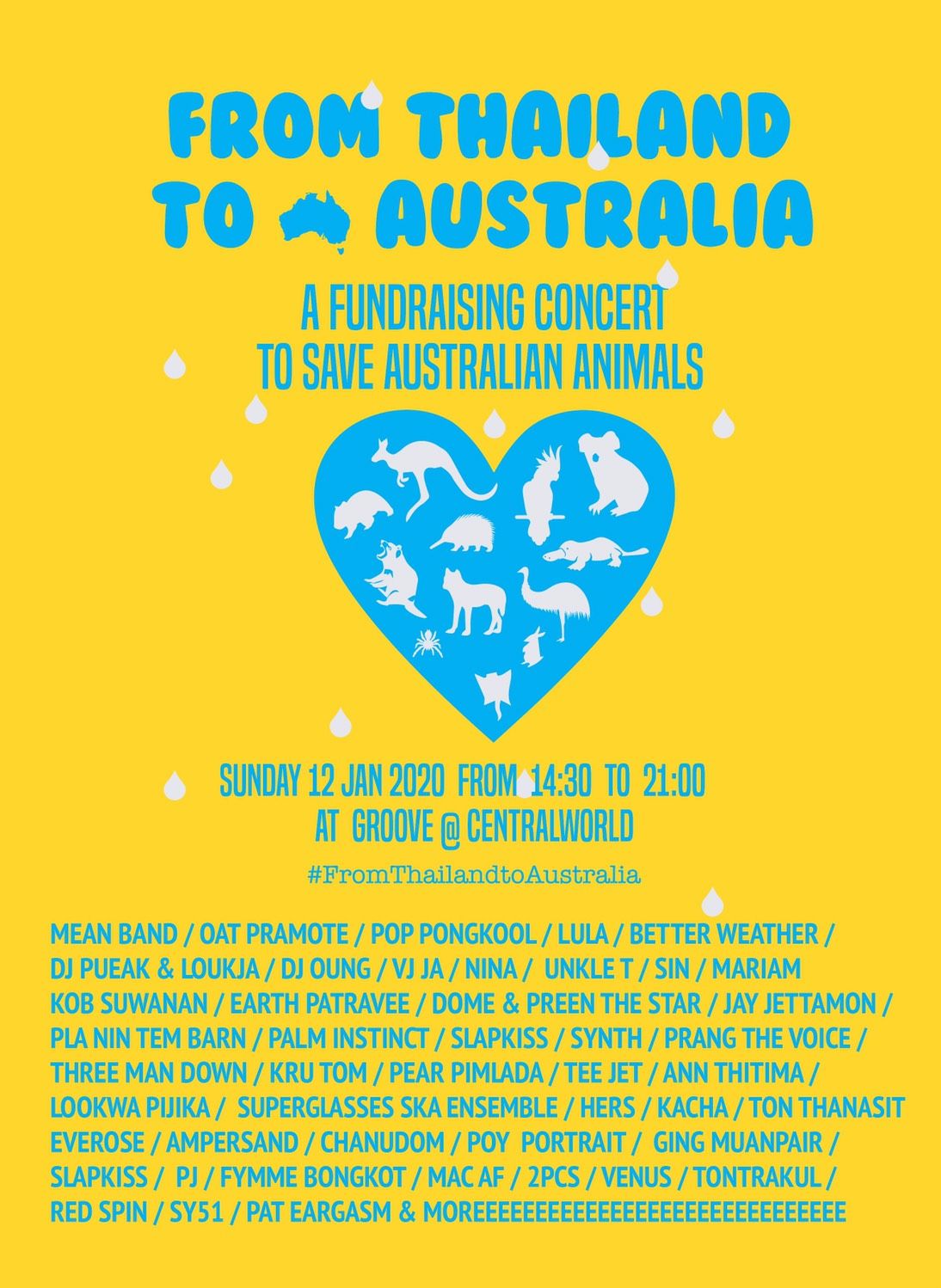 คอนเสิร์ตการกุศลเพื่อช่วยสัตว์จากไฟป่าที่ออสเตรเลีย  ‘From Thailand to Australia: A Fundraising Concert to Save Australian Animals’